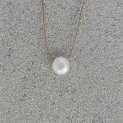 Silk and Pearl Necklace - Tan