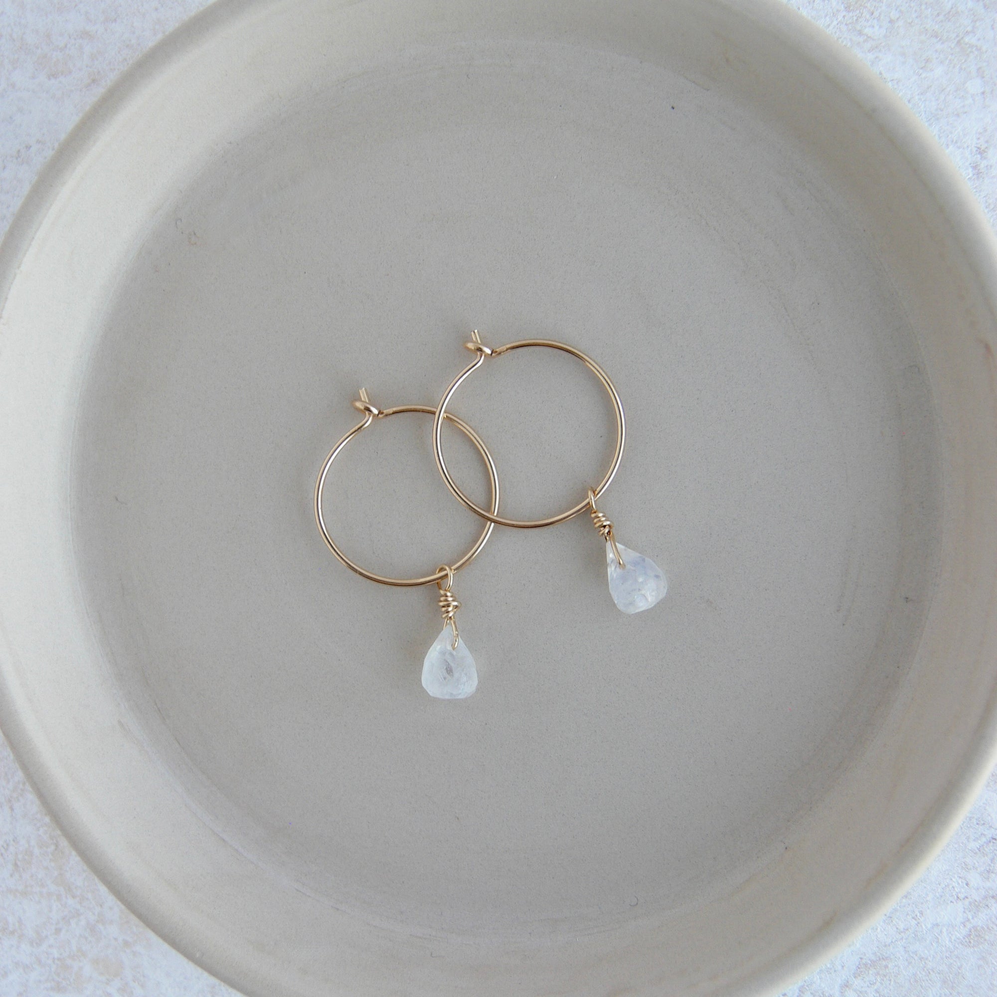 Moonstone Hoop Earrings