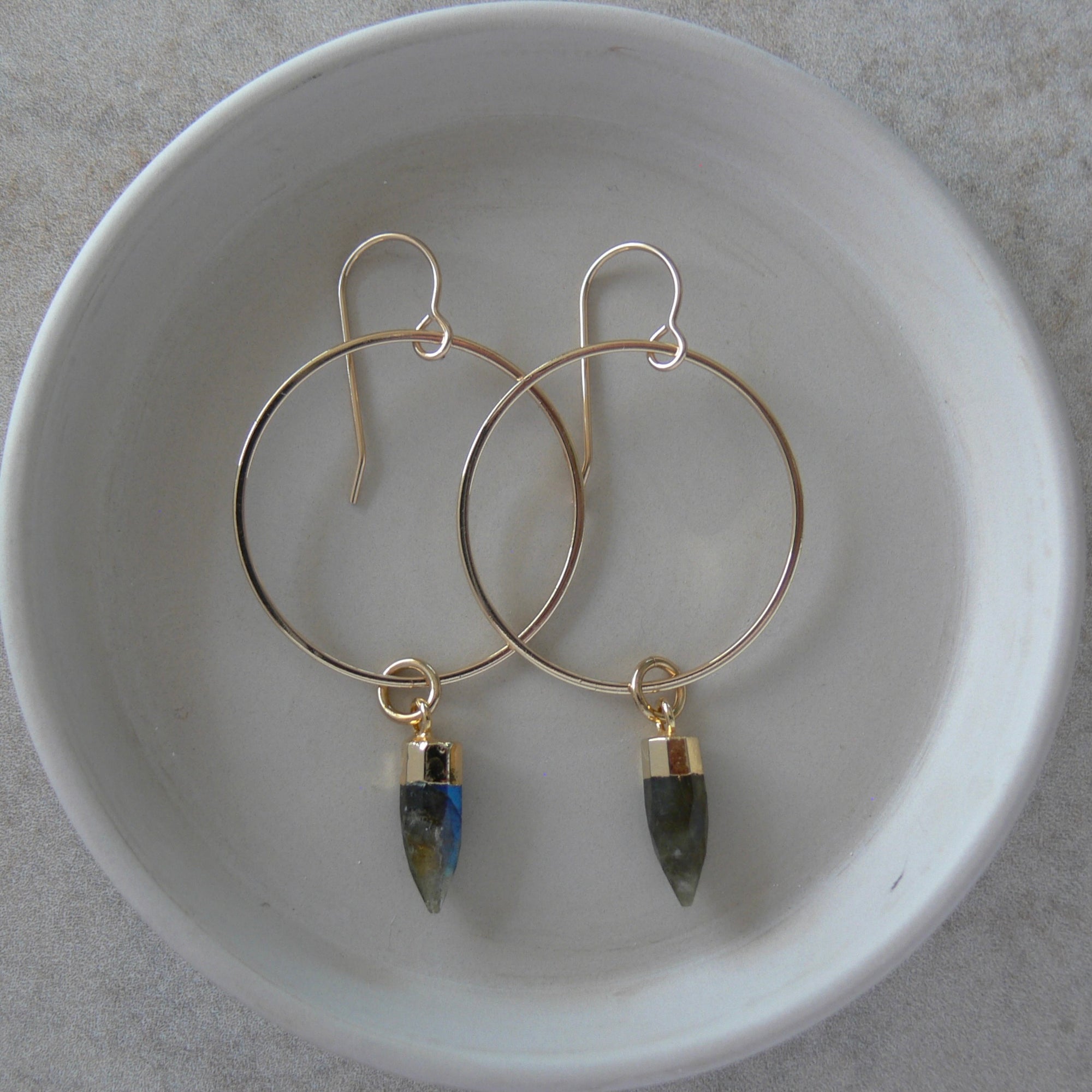 On Point Earrings - Labradorite