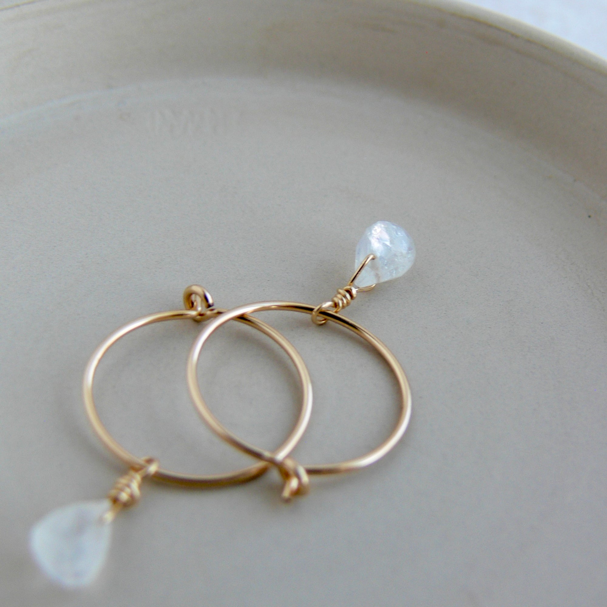 Moonstone Hoop Earrings