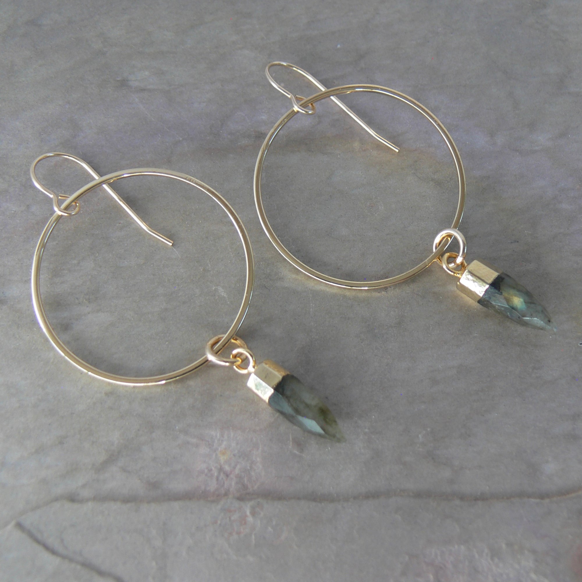 On Point Earrings - Labradorite