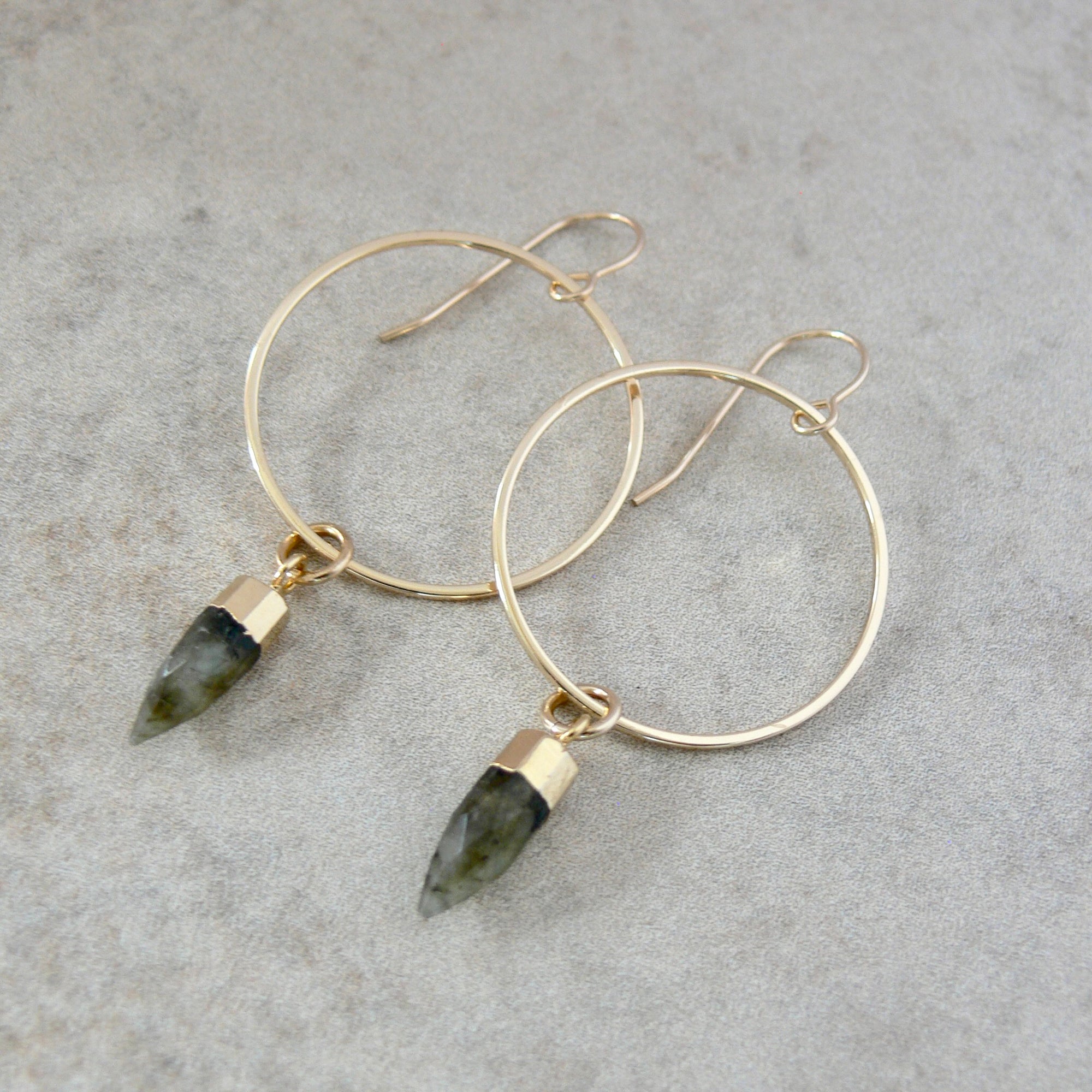 On Point Earrings - Labradorite