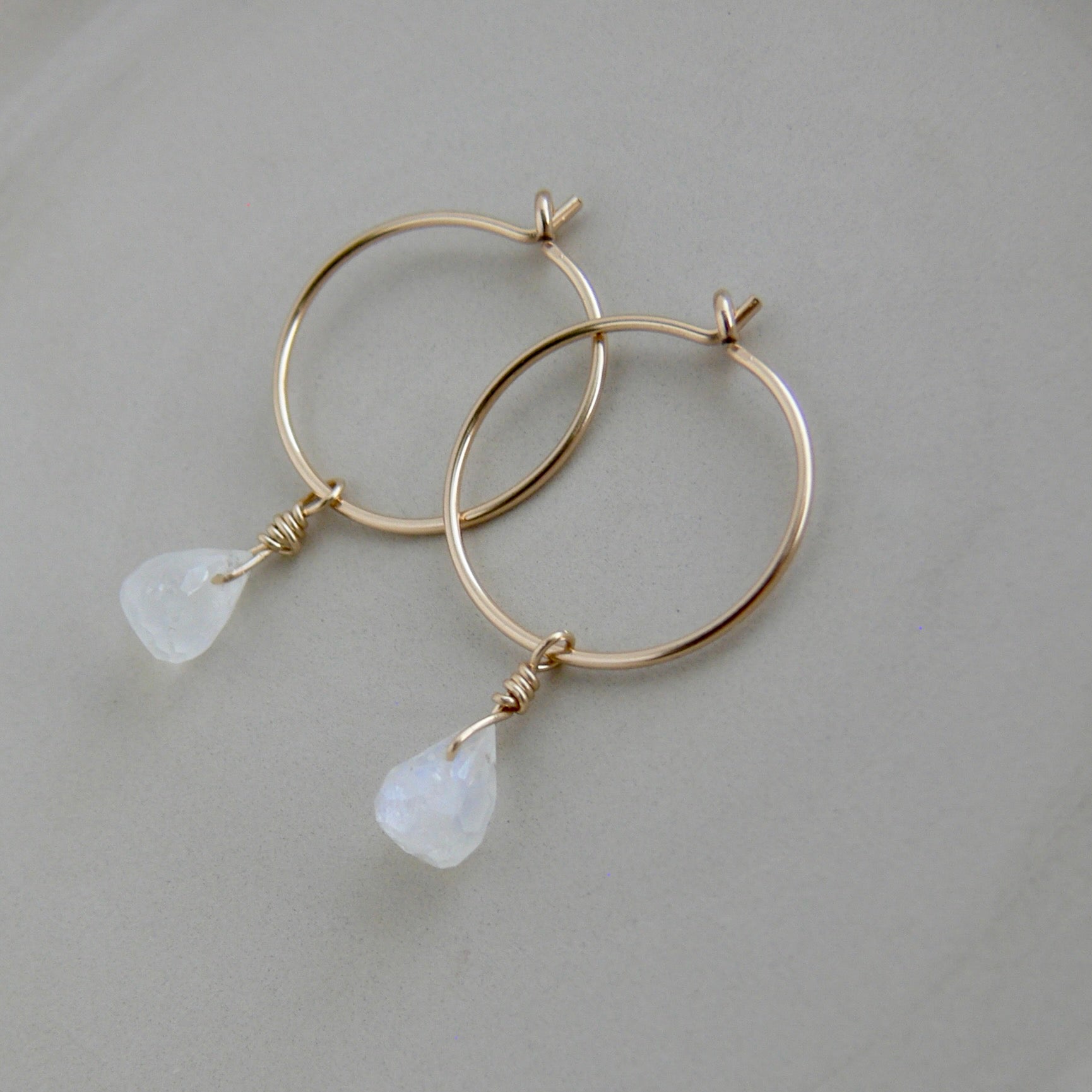 Moonstone Hoop Earrings