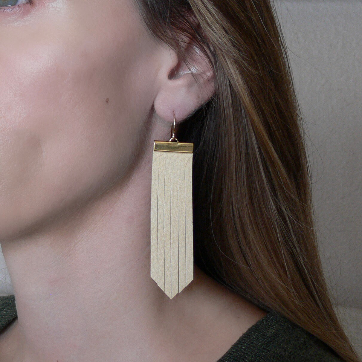 On The Fringe Earrings- Black Deerskin