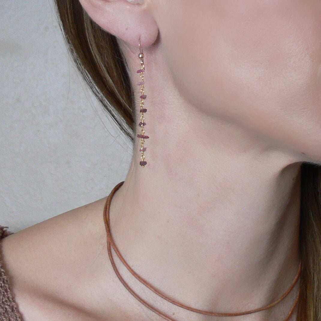 Rosary Stone Earrings-Lapis Lazuli