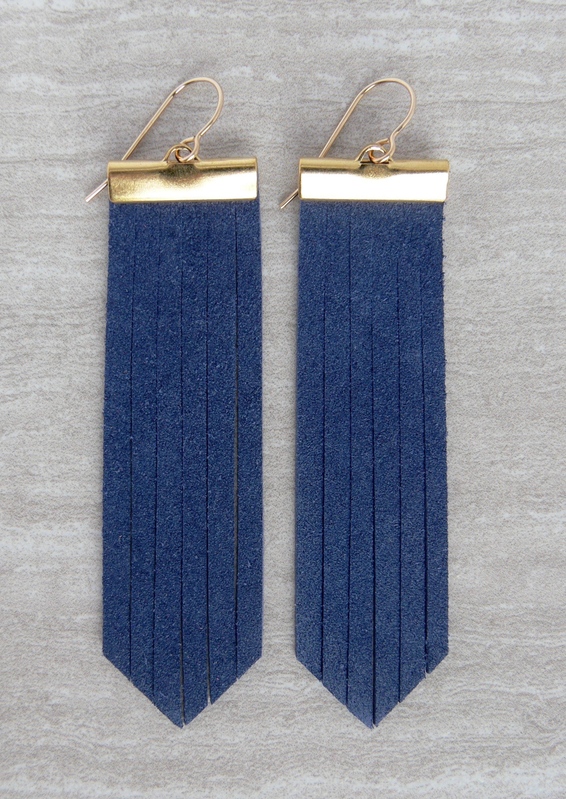 On The Fringe Earrings-Suede