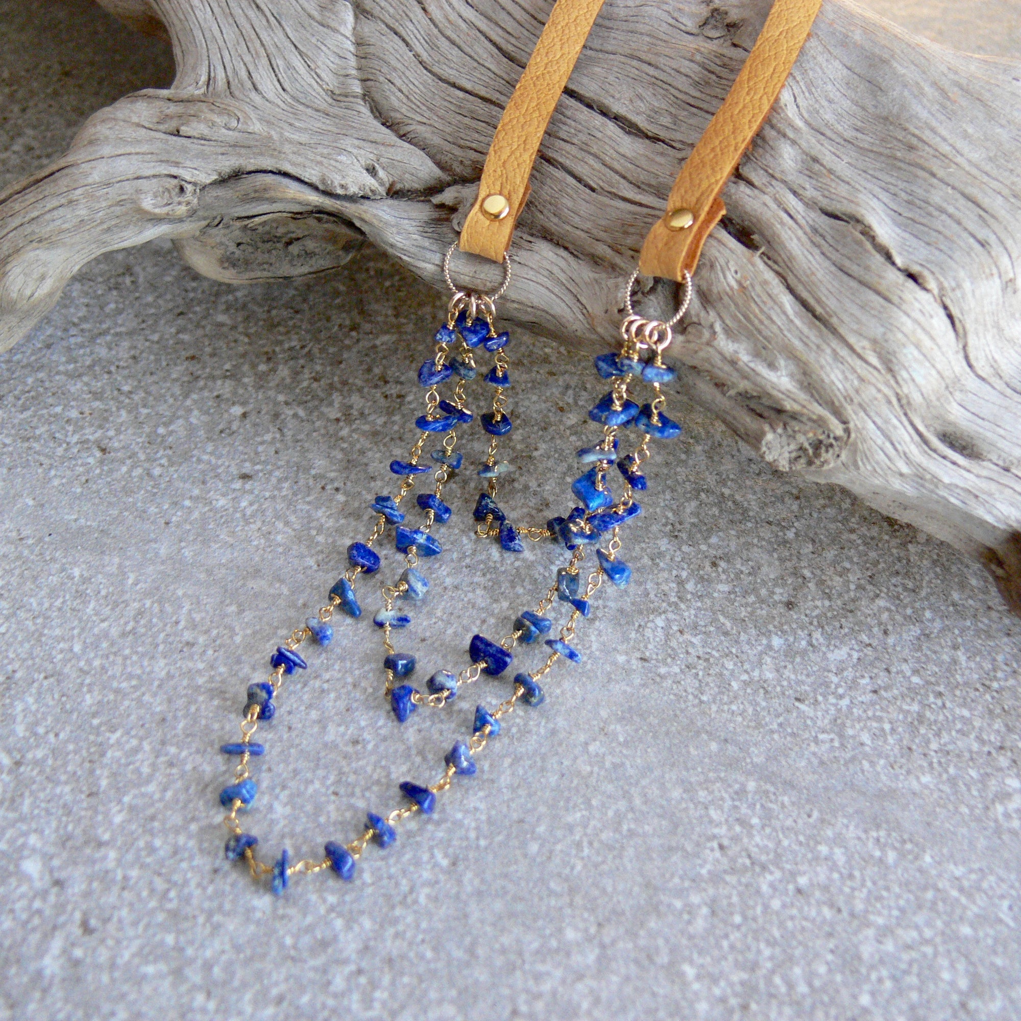 Deerskin self-tie necklace