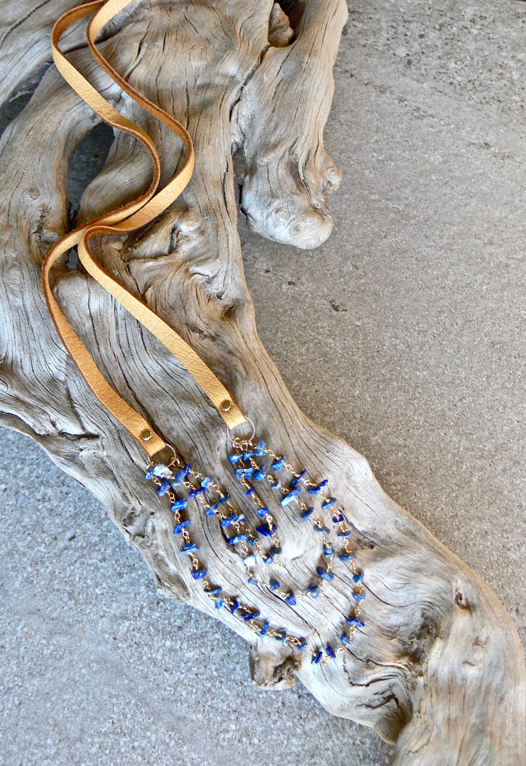 Deerskin self-tie necklace