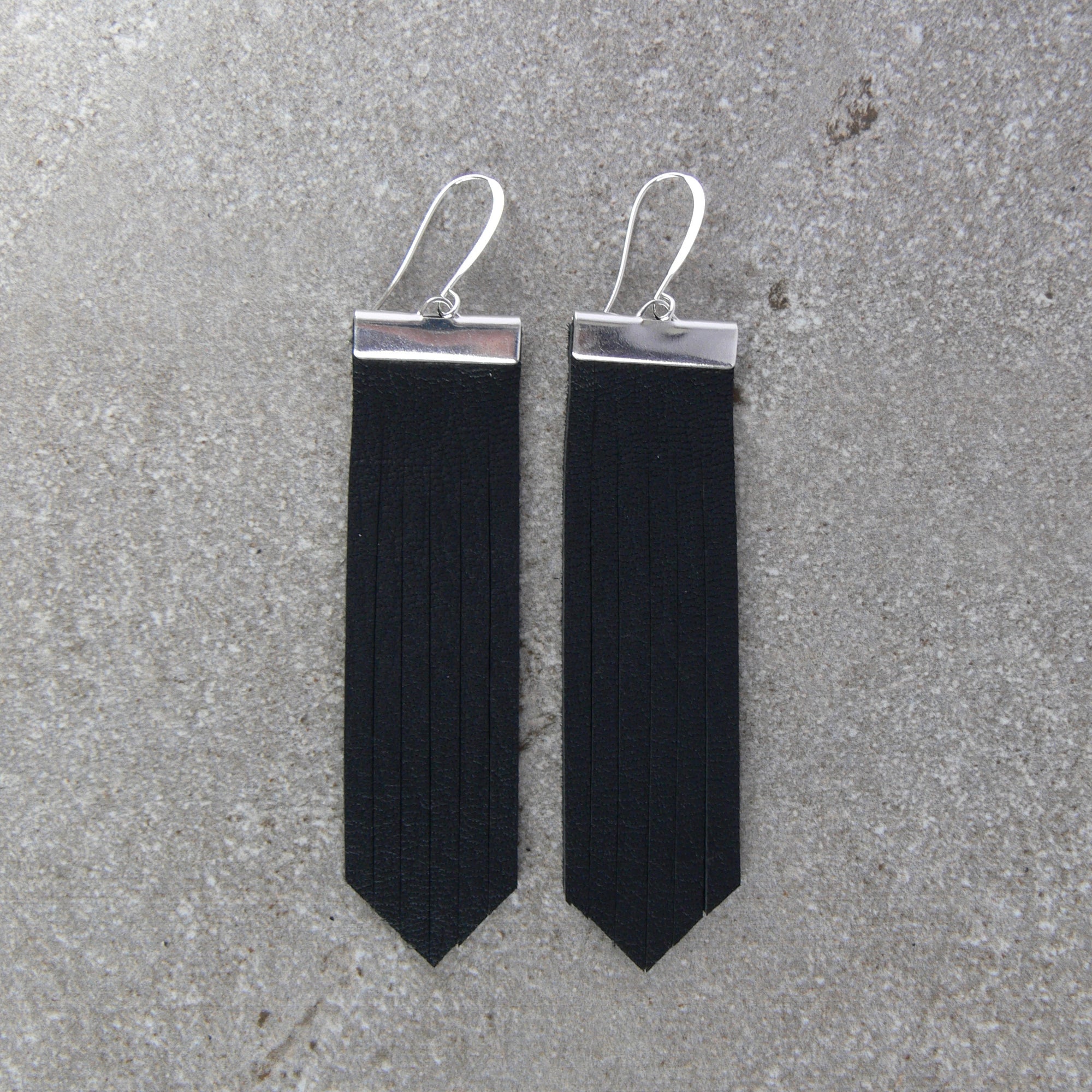 On The Fringe Earrings- Black Deerskin