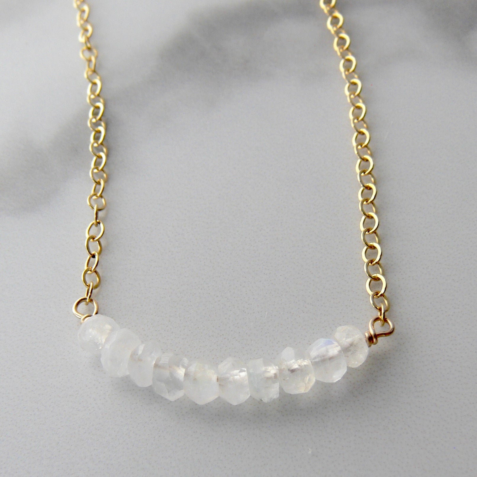 Ten Stone Necklace - Moonstone