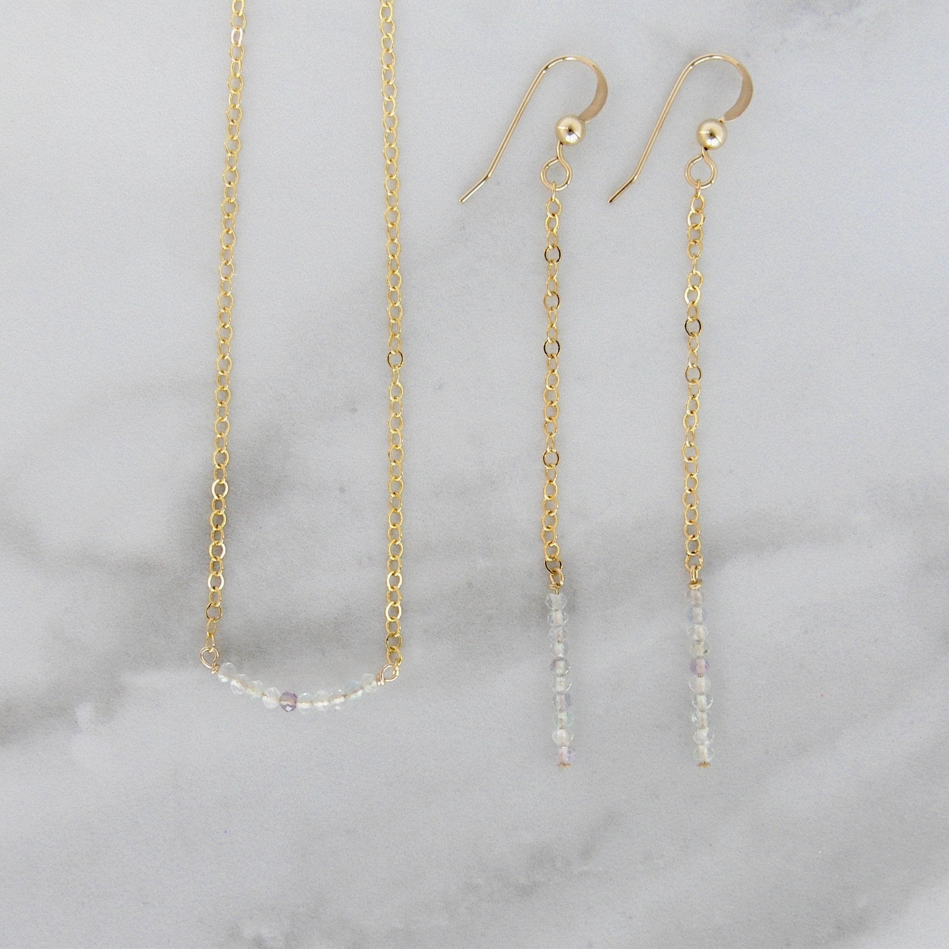 Ten Stone Earrings - Flourite