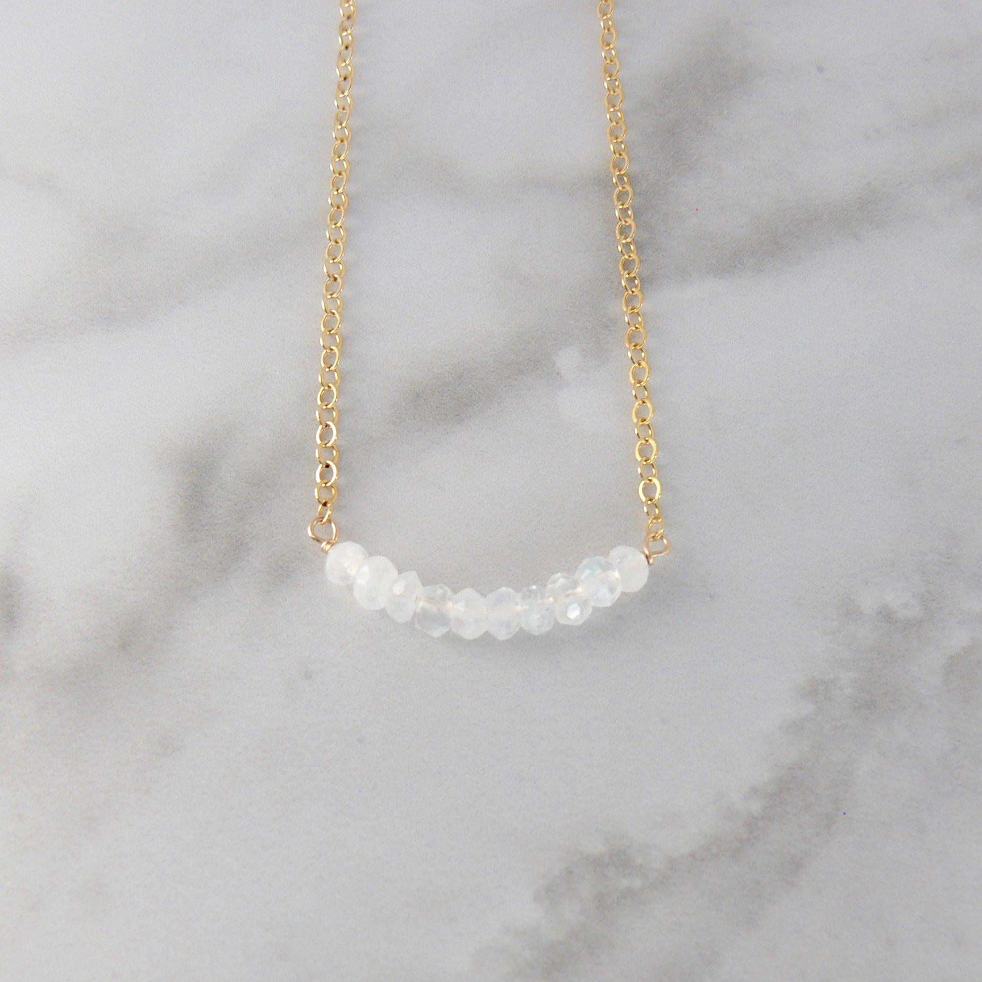 Ten Stone Necklace - Moonstone