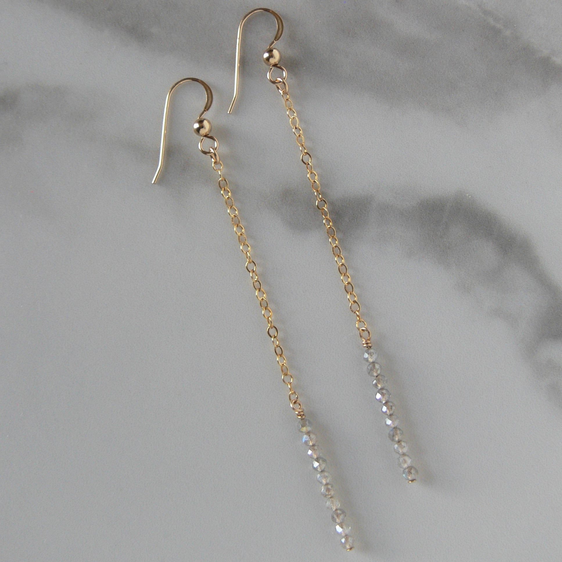 Ten Stone Earrings - Labradorite