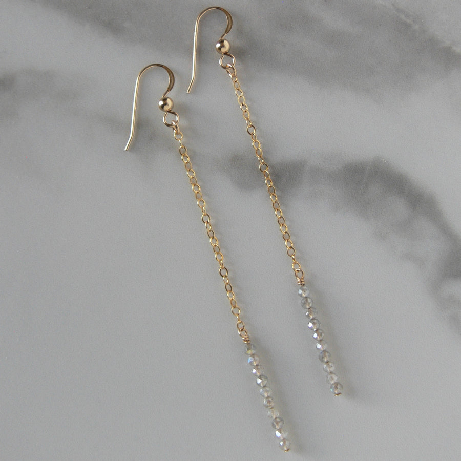 Ten Stone Earrings - Labradorite