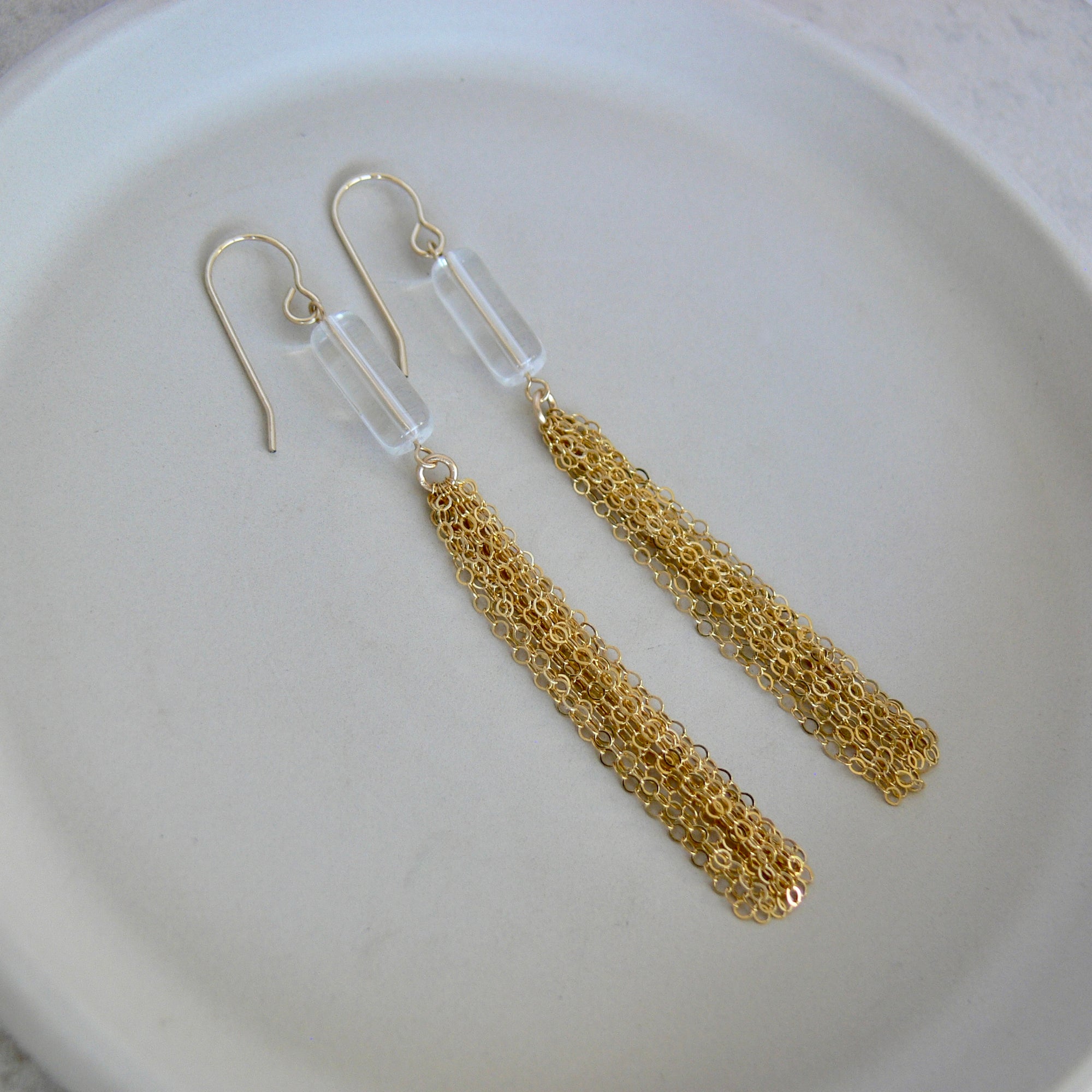 Vintage Glass Fringe Earrings