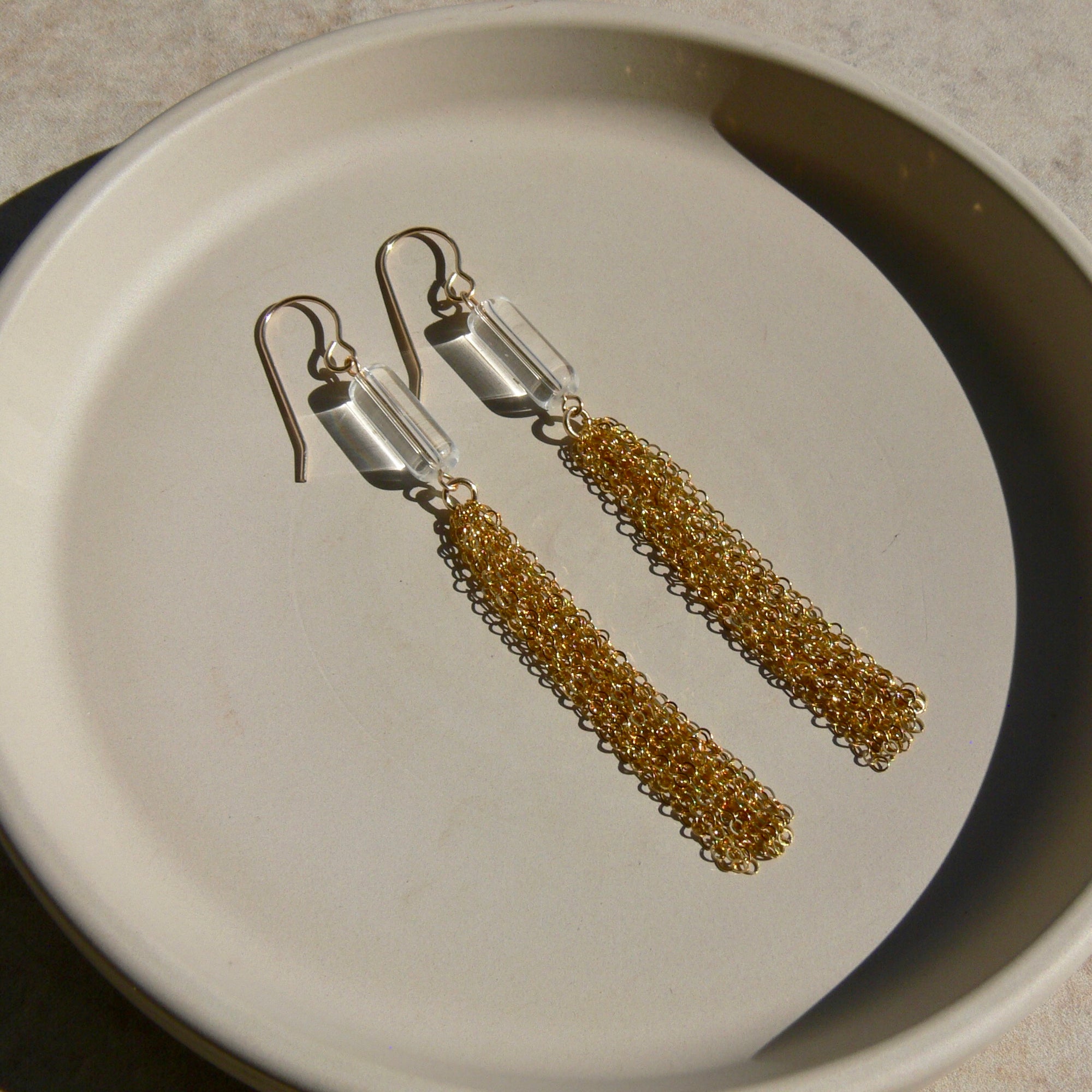 Vintage Glass Fringe Earrings