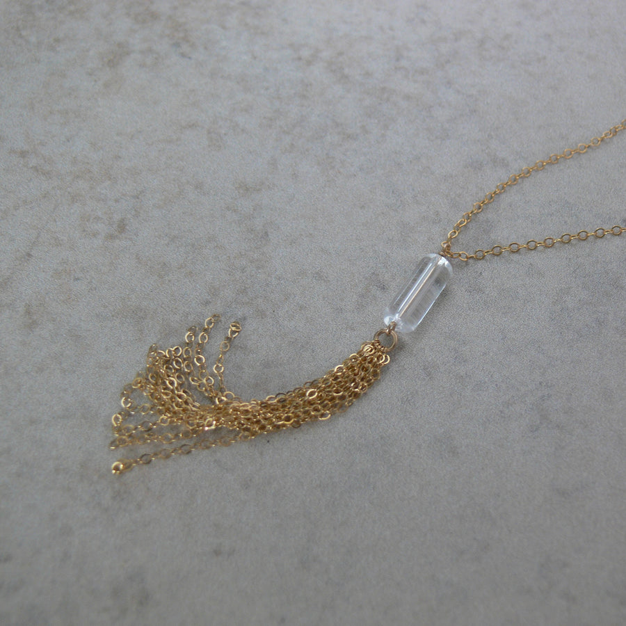 Vintage Glass Lariat Necklace