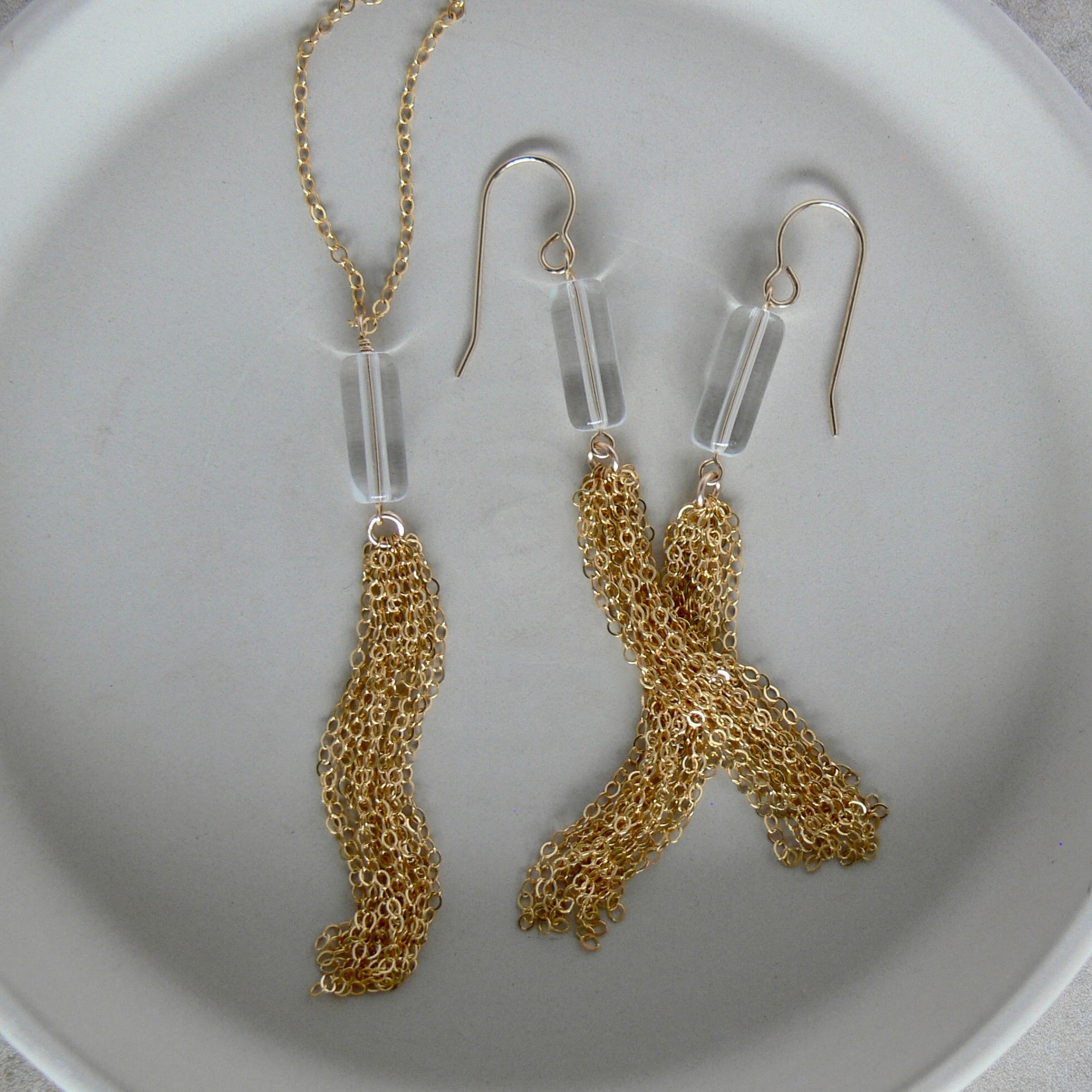 Vintage Glass Fringe Earrings