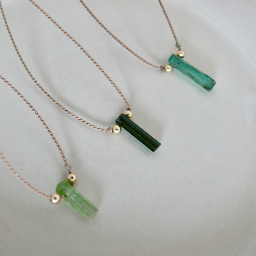 Tourmaline and Silk Necklace