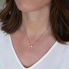 Silk and Pearl Necklace - Gray
