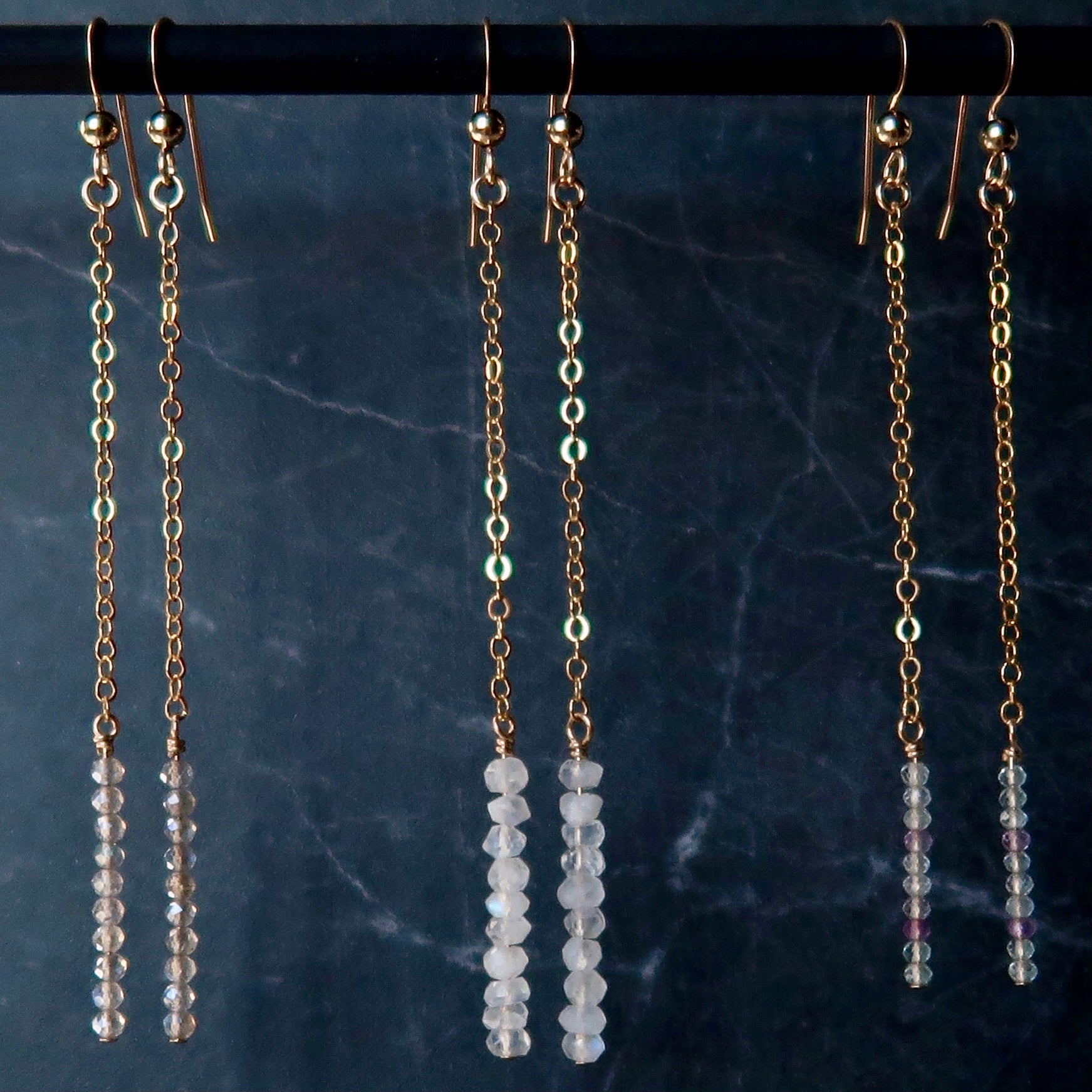 Ten Stone Earrings - Labradorite