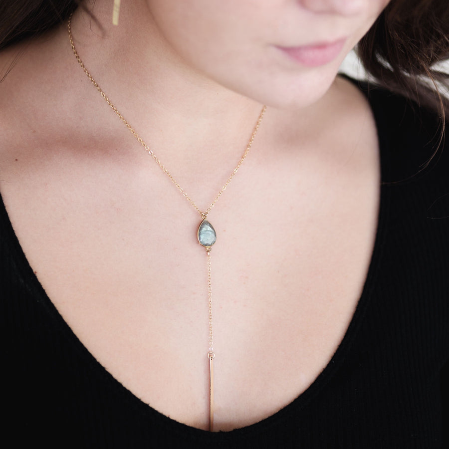 Labradorite Lariat Necklace