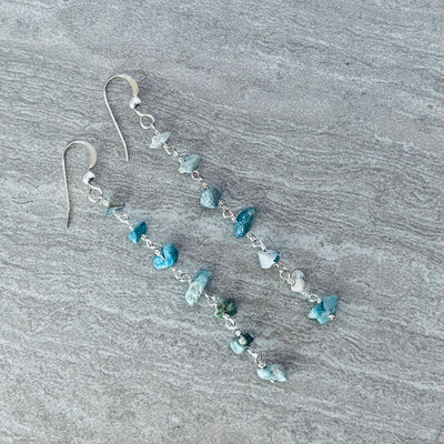 Rosary Stone Earrings-Turquoise
