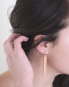 Leather bar earrings