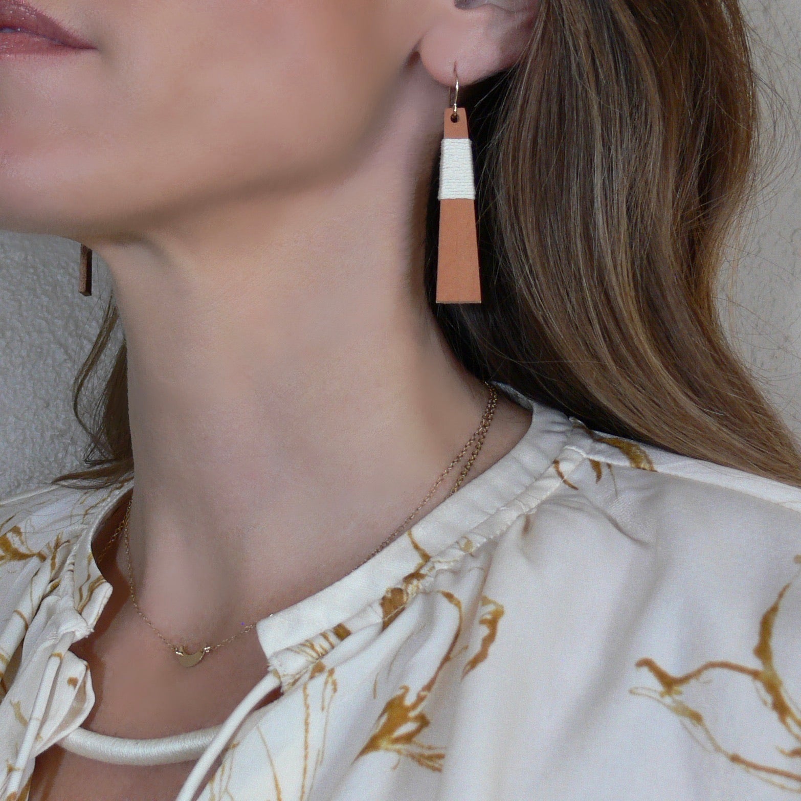 Wrapped Leather Earrings-Black